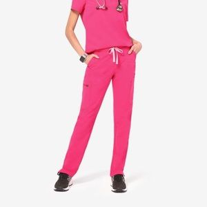 Figs hot pink yola scrub pants